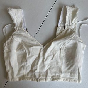 MP D White Denim Tank Top Size M